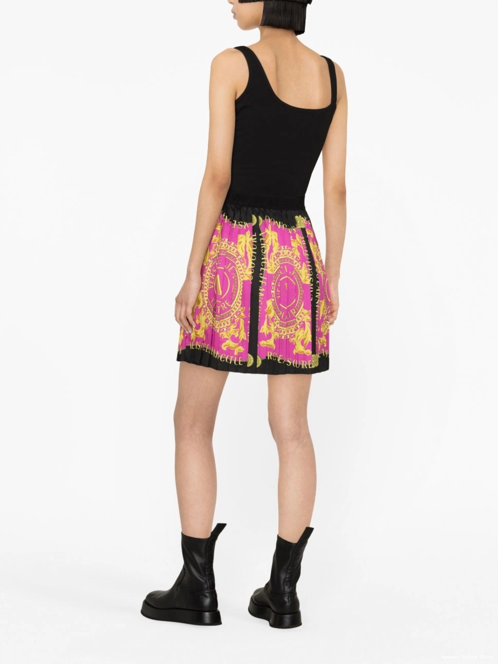 Affordable pleated Versace Couture Jeans Couture Women Logo miniskirt 0729